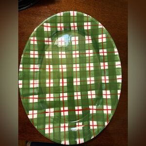 🎄 Vietri Foresta Plaid Oval Platter – 16″ × 12″ – Made in Italy 🇮🇹